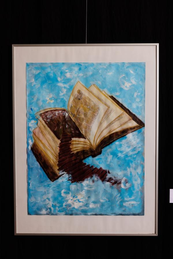 Foto: Bram Saeys; Pius X Eindexamen presentatie optreden, kunstwerken