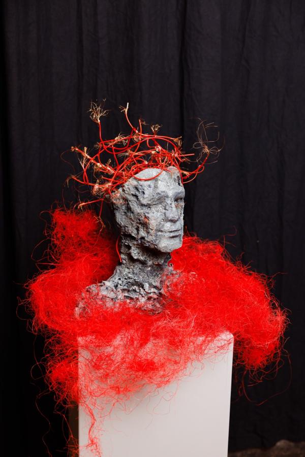 Foto: Bram Saeys; Pius X Eindexamen presentatie optreden, kunstwerken