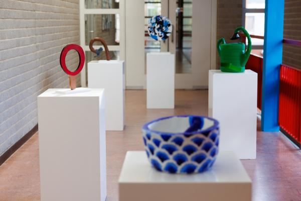 Foto: Bram Saeys; Pius X Eindexamen presentatie optreden, kunstwerken